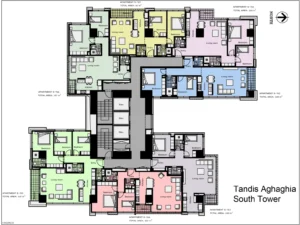 پلان جنوبی برج تندیس اقاقیا منطقه22